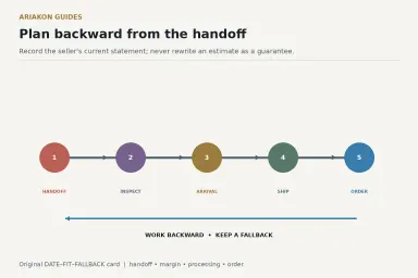 A holiday pool gift timeline moving backward from handoff through arrival, shipment, processing and compatibility